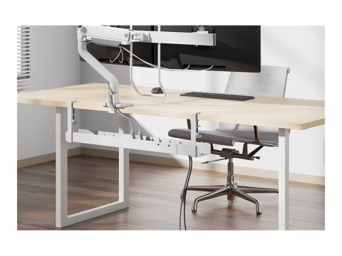 Neomounts - Cable management tray - design zaciskowy, uniwersalny - do montażu na biurku - biały