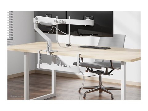Neomounts - Cable management tray - design zaciskowy, uniwersalny - do montażu na biurku - biały