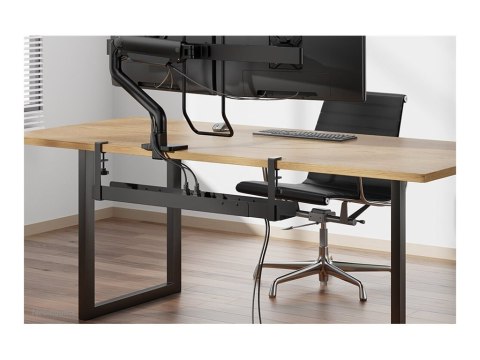 Neomounts - Cable management tray - design zaciskowy, uniwersalny - do montażu na biurku - czarny