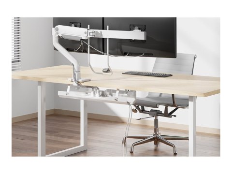 Neomounts - Cable management tray - montaż na śruby, uniwersalny - do montażu pod biurkiem - biały