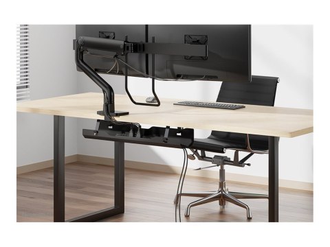 Neomounts - Cable management tray - montaż na śruby, uniwersalny - do montażu pod biurkiem - czarny