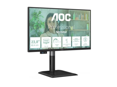 AOC Pro-line 24P4CV - P4 Series - monitor LED - USB - 24" (23.8" widoczny) - 1920 x 1080 Full HD @ 120 Hz - IPS - 300 cd/m² - 15