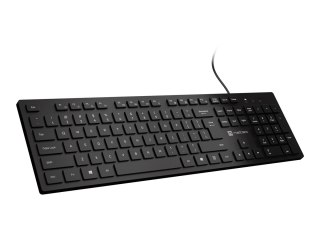 Natec HERRING - Klawiatura - smukła konstrukcja, niski profil - full size - USB - QWERTY - US - czarny