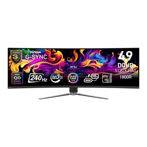 Monitor MSI 49" MPG 491CQPX QD-OLED DQHD 240Hz 2xHDMI DP HUB