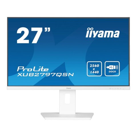 Monitor iiyama 27" ProLite XUB2797QSN-W2 IPS QHD 100Hz HDMI 2xDP HUB RJ-45 głośniki