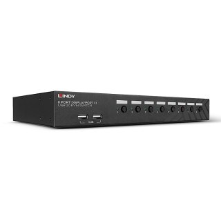 Przełącznik KVM LINDY 8-portowy DisplayPort 1.2 USB 2.0 Audio
