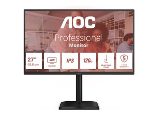 AOC Q27E4U - Monitor LED - 27" - 2560 x 1440 QHD @ 120 Hz - IPS - 250 cd/m² - 1500:1 - 4 ms - HDMI, DisplayPort - głośnik(i) - c