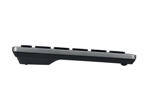 Kensington KB435 EQ - Klawiatura - wielourządzeniowy, akumulatorowy - compact - bezprzewodowa - 2.4 GHz, Bluetooth - QWERTY - Mi