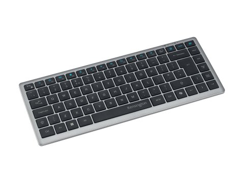 Kensington KB435 EQ - Klawiatura - wielourządzeniowy, akumulatorowy - compact - bezprzewodowa - 2.4 GHz, Bluetooth - QWERTY - Mi