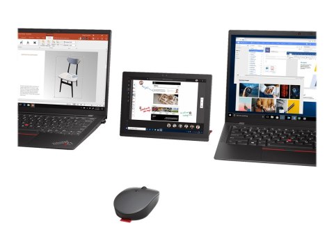 Lenovo Go Multi-device - Mysz - niebieska optyczna - 3 przyciski - bezprzewodowa - 2.4 GHz, Bluetooth 5.0 - odbiornik bezprzewod
