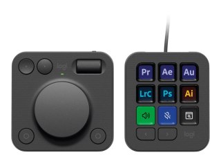 Logitech Master Series MX Creative Console - Zestaw klawiatury i tarczy - podświetlenie - USB-C - grafitowy