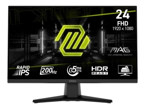 MSI MAG 242F - Monitor LCD - gaming - 24" (23.8" widoczny) - 1920 x 1080 Full HD (1080p) @ 200 Hz - Fast IPS - 1000:1 - 0.5 ms -