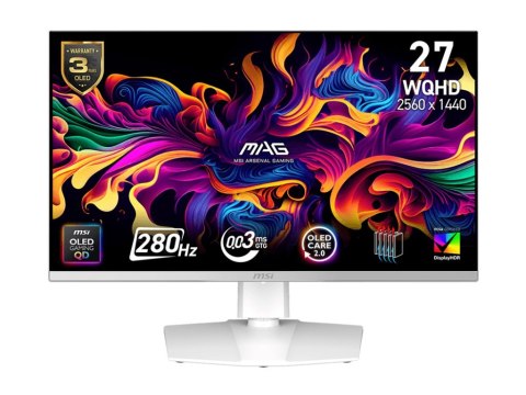 MSI MAG 272QPW QD-OLED X28 - Monitor OLED - gaming - 27" (26.5" widoczny) - 2560 x 1440 WQHD @ 280 Hz - 1000 cd/m² - 1500000:1 -