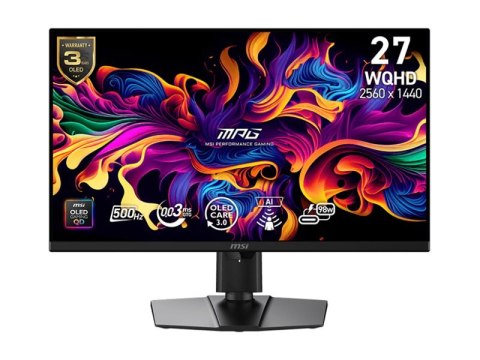 MSI MPG 271QR X50 - Monitor OLED - gaming - 27" (26.5" widoczny) - 2560 x 1440 WQHD @ 500 Hz - 1000 cd/m² - 1500000:1 - DisplayH