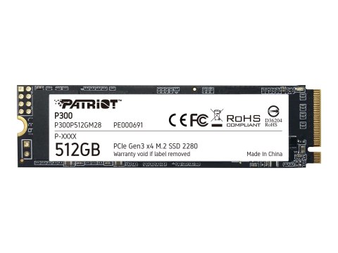 Patriot P300 - SSD - 512 GB - wewnętrzny - M.2 2280 - PCIe 3.0 x4 (NVMe)