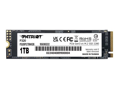 Patriot P320 - SSD - 1 TB - wewnętrzny - M.2 2280 - PCIe 3.0 x4 (NVMe)