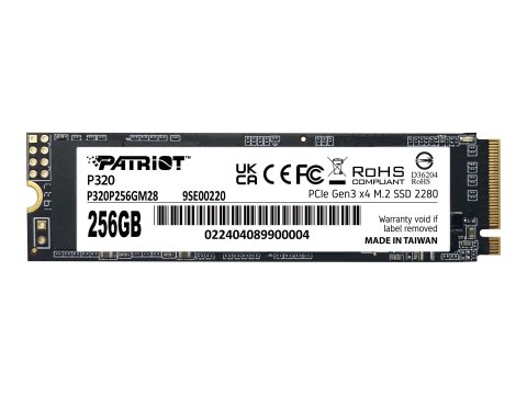 Patriot P320 - SSD - 256 GB - wewnętrzny - M.2 2280 - PCIe 3.0 x4 (NVMe)