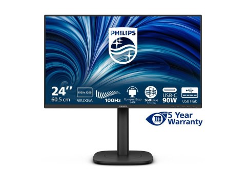 Philips 24B2U3301D - Monitor LED - 24" - 1920 x 1200 WUXGA @ 100 Hz - IPS - 300 cd/m² - 1500:1 - 4 ms - HDMI, DisplayPort, USB-C