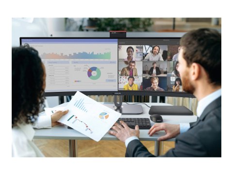 Philips 49B2U6903CH - 6000 Series - monitor LED - zaokrąglony - 49" (48.8" widoczny) - 5120 x 1440 SuperWide @ 100 Hz - VA - 500