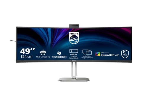 Philips 49B2U6903CH - 6000 Series - monitor LED - zaokrąglony - 49" (48.8" widoczny) - 5120 x 1440 SuperWide @ 100 Hz - VA - 500