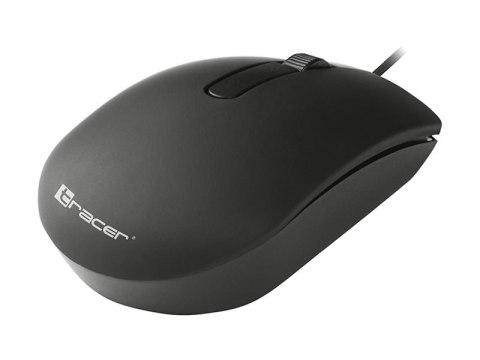 Tracer OFFI - Mysz - ergonomiczna - prawo i leworęczna - optyczna - 3 przyciski - przewodowa - USB - czarny