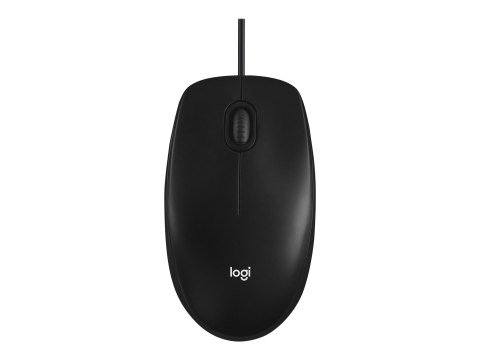Logitech M100 - Mysz - pełny rozmiar - prawo i leworęczna - optyczna - 3 przyciski - przewodowa - USB - czarny