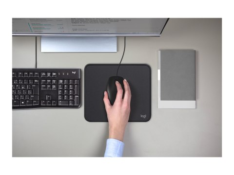Logitech M100 - Mysz - pełny rozmiar - prawo i leworęczna - optyczna - 3 przyciski - przewodowa - USB - czarny