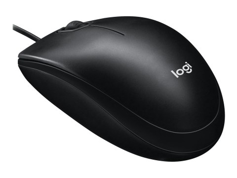 Logitech M100 - Mysz - pełny rozmiar - prawo i leworęczna - optyczna - 3 przyciski - przewodowa - USB - czarny