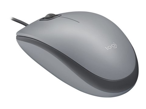 Logitech M110 Silent - Mysz - prawo i leworęczna - optyczna - 3 przyciski - przewodowa - USB-A - średnioszary