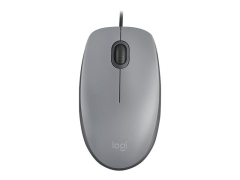 Logitech M110 Silent - Mysz - prawo i leworęczna - optyczna - 3 przyciski - przewodowa - USB-A - średnioszary