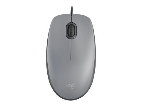 Logitech M110 Silent - Mysz - prawo i leworęczna - optyczna - 3 przyciski - przewodowa - USB-A - średnioszary