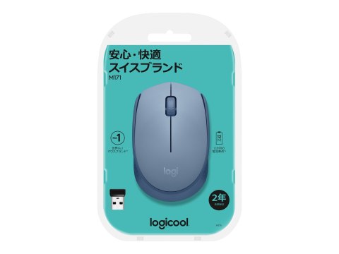 Logitech M171 - Mysz - prawo i leworęczna - optyczna - 3 przyciski - bezprzewodowa - 2.4 GHz - odbiornik bezprzewodowy USB - nie
