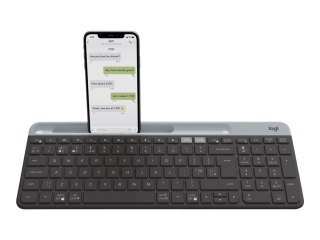 Logitech Slim Multi-Device K580 - Klawiatura - bezprzewodowa - Bluetooth, 2.4 GHz - Nordycka - grafitowy