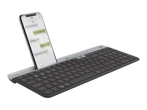 Logitech Slim Multi-Device K580 - Klawiatura - bezprzewodowa - Bluetooth, 2.4 GHz - Nordycka - grafitowy