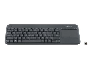 Logitech Wireless Touch Keyboard K400 Plus - Klawiatura - bezprzewodowa - 2.4 GHz - Francja - czarny