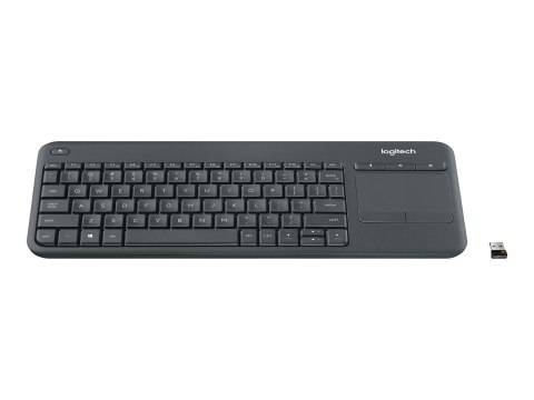 Logitech Wireless Touch Keyboard K400 Plus - Klawiatura - bezprzewodowa - 2.4 GHz - Francja - czarny