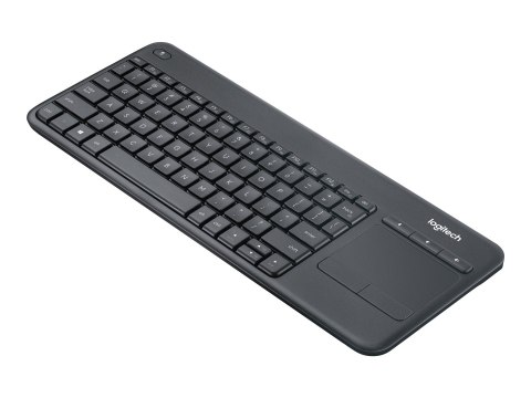 Logitech Wireless Touch Keyboard K400 Plus - Klawiatura - bezprzewodowa - 2.4 GHz - Francja - czarny