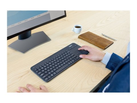 Logitech Wireless Touch Keyboard K400 Plus - Klawiatura - bezprzewodowa - 2.4 GHz - Hiszpania - czarny
