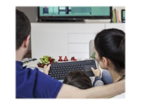 Logitech Wireless Touch Keyboard K400 Plus - Klawiatura - bezprzewodowa - 2.4 GHz - angielski