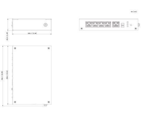 SWITCH POE / EXTENDER PFT1500 5-PORTOWY DAHUA