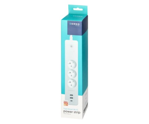 INTELIGENTNA LISTWA ZASILAJĄCA OR-SH-17520/W (3 GNIAZDA + 2 USB + 1 USB-C) 1.8 m ORNO