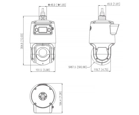 KAMERA IP SZYBKOOBROTOWA SDT4E425-4F-GB-A-PV1-S2 PANORAMICZNA TiOC WizSense Smart Dual Light - 4 Mpx 5 ... 125 mm, 2.8 mm DAHUA