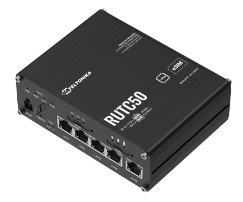 PUNKT DOSTĘPOWY 5G +ROUTER RUTC50 Dual SIM + eSIM Wi-Fi 5, 2.4 GHz, 5 GHz 2402 Mb/s Teltonika