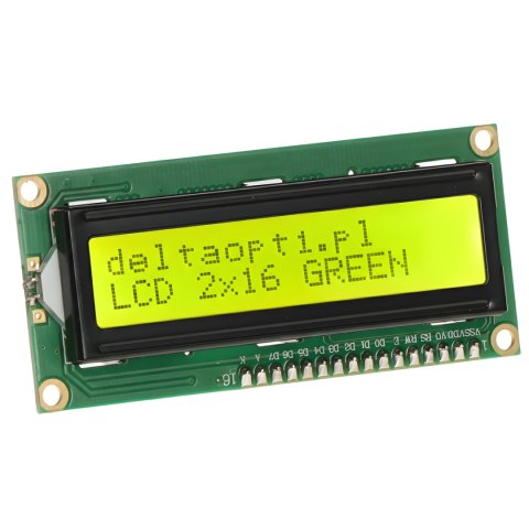 WYŚWIETLACZ LCD 2X16 ZNAKÓW LCD-AC-1602E-YIY/G-E6 ZIELONY JUSTPI