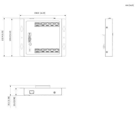 ZARZĄDZALNY SWITCH PRZEMYSŁOWY POE CHS4110-8ET-90-F 8-PORTOWY SFP DAHUA