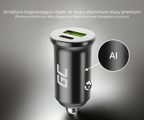 ŁADOWARKA SAMOCHODOWA USB CADM-GC-38AC Green Cell