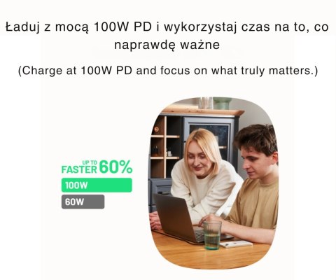 PRZEWÓD KABGC100PF120SW USB-C/USB-C POWERFLEX 1.2 m Green Cell