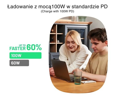 PRZEWÓD KABGC100PS30SW USB-C/USB-C PowerStream 0.3 m Green Cell