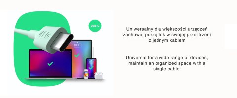 PRZEWÓD KABGC100PF200MG USB-C/USB-C POWERFLEX 2.0 m Green Cell