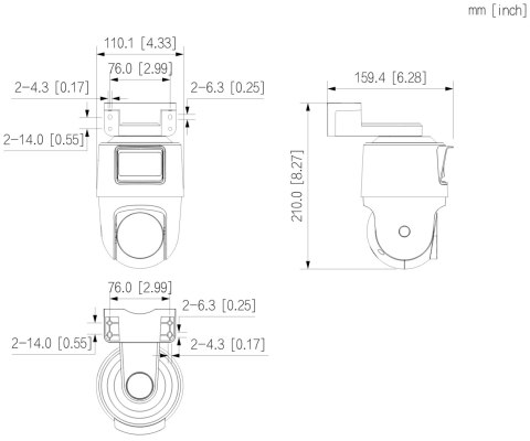 KAMERA PT IP OBROTOWA ZEWNĘTRZNA IPC-PTS2249B-E2-S-PV-LED-0360B-PRO WizColor Active Deterrence - 1080p 3.6 mm DAHUA